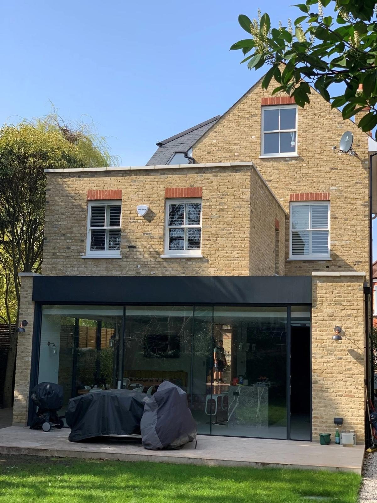 Rear elevation complete — extension tied into the original brick