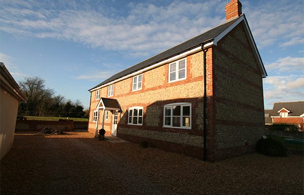 Rear gable and garden elevation
