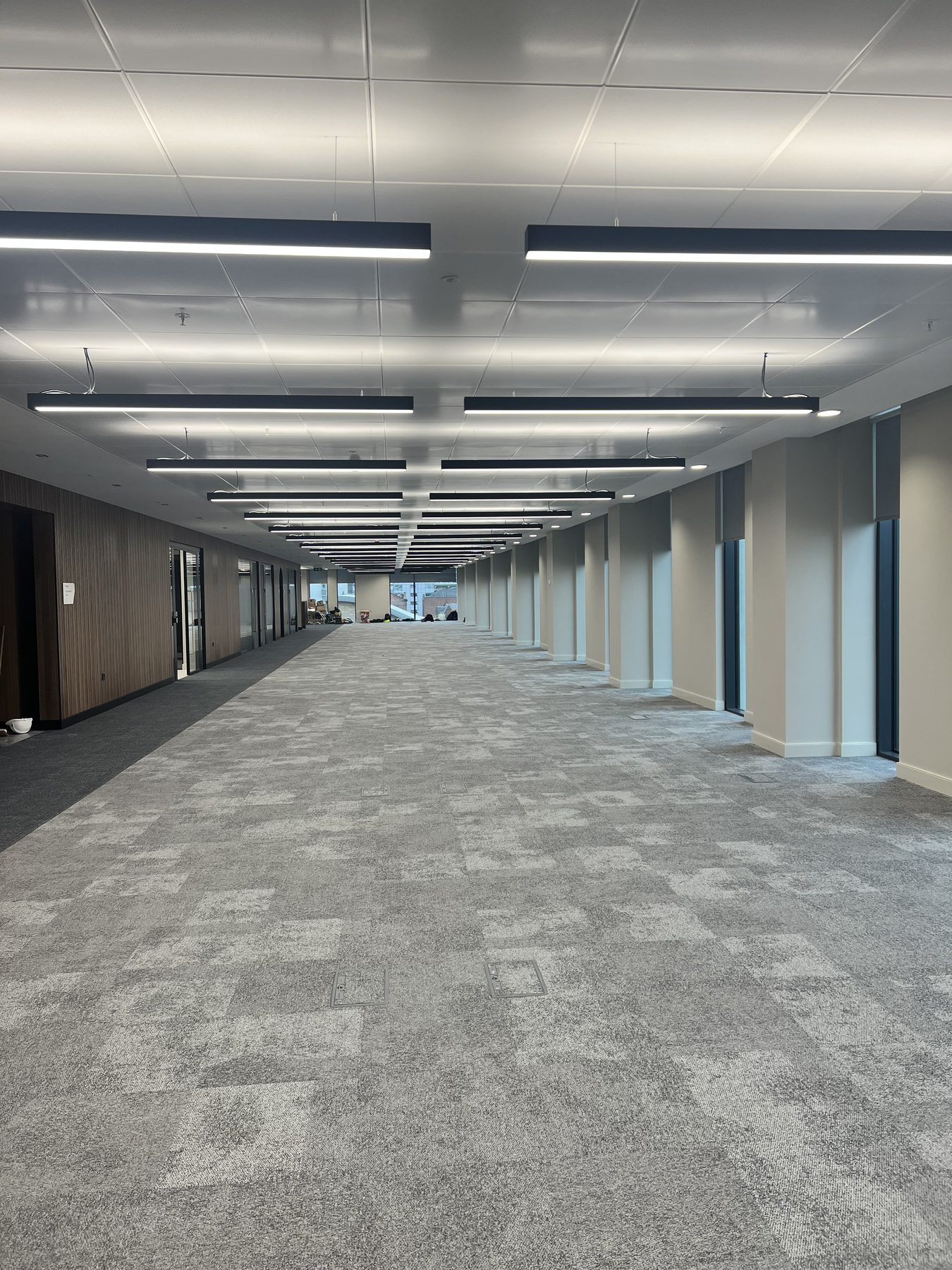 The same floor, mid-programme